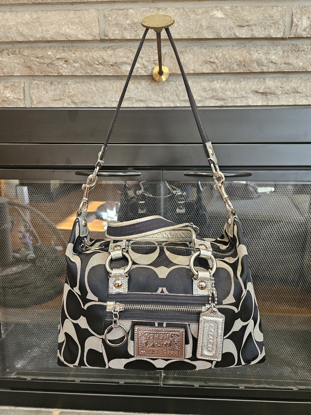 Coach Signature Poppy Op Art Bag